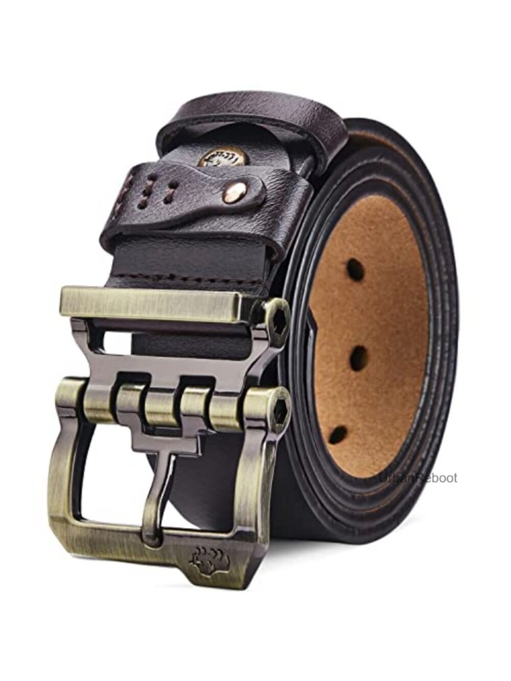 Genuine Leather Men's Dress Belt Trim to Fit with Zinc Alloy Buckle